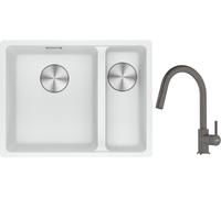 Set évier en granit Franke Maris 125.0687.267, mitigeur de cuisine Franke Lina 115.0626.057