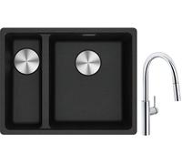 Set évier en granit Franke Maris 125.0687.269, mitigeur de cuisine Franke Pescara L Slide-In 115.0538.940