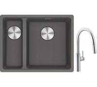 Set évier en granit Franke Maris 125.0687.270, mitigeur de cuisine Franke Pescara L Slide-In 115.0538.940