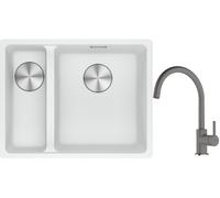 Set évier en granit Franke Maris 125.0687.271, mitigeur de cuisine Franke Lina 115.0626.022