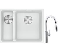 Set évier en granit Franke Maris 125.0687.271, mitigeur de cuisine Franke Pescara L Slide-In 115.0538.940