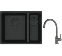 Set évier en granit Franke Maris 125.0697.755, mitigeur de cuisine Franke Lina 115.0626.022