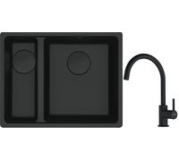 Set évier en granit Franke Maris 125.0697.756, mitigeur de cuisine Franke Lina 115.0626.019