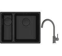 Set évier en granit Franke Maris 125.0697.756, mitigeur de cuisine Franke Lina 115.0626.022