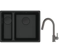 Set évier en granit Franke Maris 125.0697.756, mitigeur de cuisine Franke Lina 115.0626.057