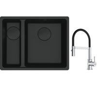 Set évier en granit Franke Maris 125.0697.756, mitigeur de cuisine Franke Lina 115.0626.085