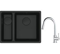 Set évier en granit Franke Maris 125.0697.756, mitigeur de cuisine Franke Lina 115.0693.229