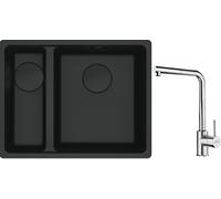 Set évier en granit Franke Maris 125.0697.756, mitigeur de cuisine Franke Sirius Side 115.0668.280