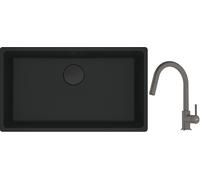 Set évier en granit Franke Maris 125.0697.757, mitigeur de cuisine Franke Lina 115.0626.057