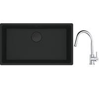 Set évier en granit Franke Maris 125.0697.757, mitigeur de cuisine Franke Lina 115.0693.229