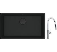 Set évier en granit Franke Maris 125.0697.757, mitigeur de cuisine Franke Pescara L Slide-In 115.0538.940