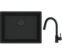 Set évier en granit Franke Maris 125.0697.759, mitigeur de cuisine Franke Lina 115.0626.055