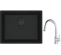 Set évier en granit Franke Maris 125.0697.759, mitigeur de cuisine Franke Lina 115.0693.228