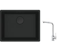 Set évier en granit Franke Maris 125.0697.759, mitigeur de cuisine Franke Sirius Side 115.0668.280