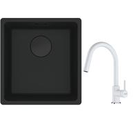 Set évier en granit Franke Maris 125.0697.760, mitigeur de cuisine Franke Lina 115.0626.081