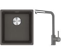 Set évier en granit Franke Maris 125.0716.374, mitigeur de cuisine Franke Sirius Side 115.0668.280