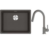 Set évier en granit Franke Maris 125.0716.375, mitigeur de cuisine Franke Lina 115.0626.057