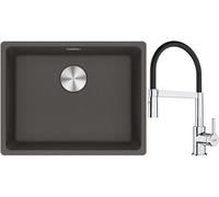 Set évier en granit Franke Maris 125.0716.375, mitigeur de cuisine Franke Lina 115.0626.085