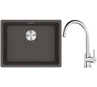 Set évier en granit Franke Maris 125.0716.375, mitigeur de cuisine Franke Lina 115.0693.228