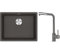 Set évier en granit Franke Maris 125.0716.375, mitigeur de cuisine Franke Sirius Side 115.0668.280