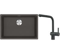 Set évier en granit Franke Maris 125.0716.376, mitigeur de cuisine Franke Atlas 115.0550.427