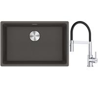 Set évier en granit Franke Maris 125.0716.376, mitigeur de cuisine Franke Lina 115.0626.085