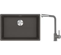 Set évier en granit Franke Maris 125.0716.376, mitigeur de cuisine Franke Sirius Side 115.0668.280