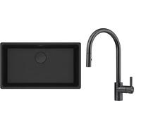 Set évier en granit Franke Maris 125.0740.838, mitigeur de cuisine Franke Eos 115.0613.671
