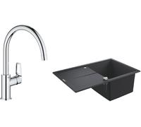 Set évier en granit Grohe K400 31639AP0, mitigeur de cuisine Grohe Bauloop 31368001