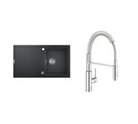 Set évier en granit Grohe K400 31640AP0, mitigeur de cuisine Grohe Get 30361000