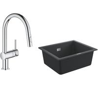 Set évier en granit Grohe K700 31654AP0, mitigeur de cuisine Grohe Minta 32321002