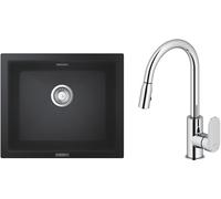 Set évier en granit Grohe K700 31654AP0, mitigeur de cuisine Oltens Lista 35202100
