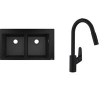 Set évier en granit Hansgrohe S 51 43316170, mitigeur de cuisine Hansgrohe Focus 31815670