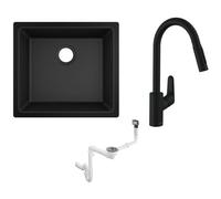 Set évier en granit Hansgrohe S 51 43431170, mitigeur de cuisine Hansgrohe Focus 31815670, 43927000
