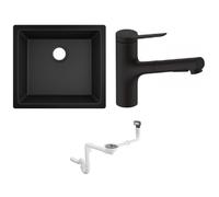 Set évier en granit Hansgrohe S 51 43431170, mitigeur de cuisine Hansgrohe Zesis M33 74800670, 43927000