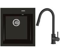 Set évier en granit Oltens Gravan 72001300, mitigeur de cuisine Oltens Litla 35204300