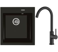 Set évier en granit Oltens Gravan 72001300, mitigeur de cuisine Oltens Skafta 35206300