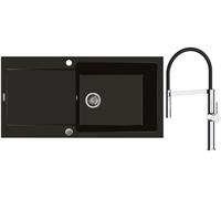 Set évier en granit Oltens Gravan 72101300, mitigeur de cuisine Oltens Borga 35207100