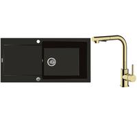 Set évier en granit Oltens Gravan 72101300, mitigeur de cuisine Oltens Myvat 35205800