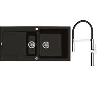 Set évier en granit Oltens Gravan 72300300, mitigeur de cuisine Oltens Borga 35207100