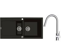 Set évier en granit Oltens Gravan 72300300, mitigeur de cuisine Oltens Litla 35204100