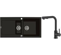 Set évier en granit Oltens Gravan 72300300, mitigeur de cuisine Oltens Myvat 35205300