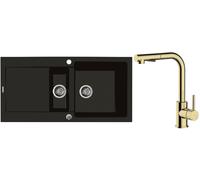 Set évier en granit Oltens Gravan 72300300, mitigeur de cuisine Oltens Myvat 35205800