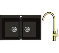 Set évier en granit Oltens Gravan 72400300, mitigeur de cuisine Oltens Skafta 35206800