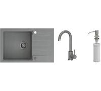 Set évier GraniteQ Quadron Peter HCQP7850SZK, mitigeur de cuisine Quadron Kate 3623500_GR, MFS1001GR