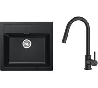 Set évier Tectonite Franke Sirius 114.0205.049, mitigeur de cuisine Oltens Litla 35204300