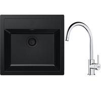 Set évier Tectonite Franke Sirius SID 143.0702.425, mitigeur de cuisine Franke Lina 115.0693.228