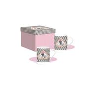 ENESCO Set expresso Eccentric Dog BLANC ET ROSE