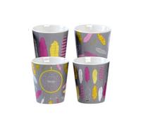 FOXTROT Set Expresso Plumes - Porcelaine - Gris - Hauteur 6.5 cm - Ø 6 c GRIS