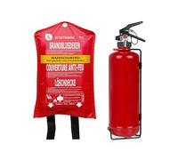 Set : extincteur à feu pratique 2 l Classe de feu AF + couverture anti-feu 100 x 100 cm